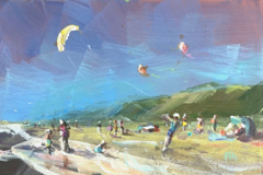 Marieke Ackerman, Zomerse dag, 125 euro, Acryl op paneel in baklijstje, 10x15 cm