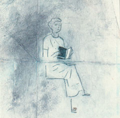 Edith Brouwer, Moment voor je zelf, 65 euro, Tetra ets op papier in zwarte lijst, 10x10 cm