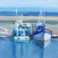 Diana de Bruin, Bretonse haven 2, Olieverf op paneel, 12x12x4 cm, €.125,-