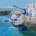 Diana de Bruin, Bretonse haven 3, Olieverf op paneel, 12x12x2,5, cm, €.125,-