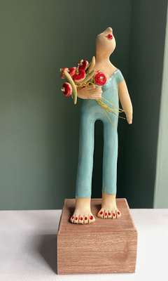 Kiki Demelinne, Aqua bloemen, 125 euro, Keramiek, 23 cm