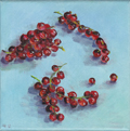 Florentine Haak, Rode bessen 2, Olieverf op doek, 20x20 cm, €.200,-