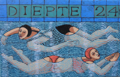 Aline Jansma, Baantjes trekken 2 van 2, Olieverf op paneel,19x30 cm, €.300,-