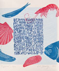 Aline Jansma, Loflied, Linoleumsnede, 30x25 cm, €.200,- 