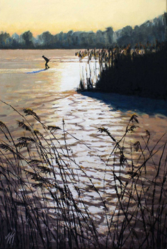 Richard van Mensvoort, Schaatser 2, Olieverf op doek, 60x40 cm, €.1050,-
