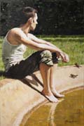 Richard van Mensvoort, Park 3, Olieverf op paneel, 60x40 cm, €.1050,-