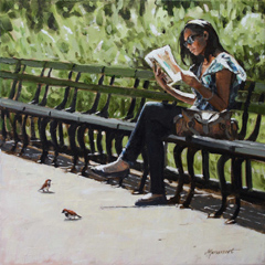 Richard van Mensvoort, Lente, Olieverf op doek, 40x40 cm, €.1250,-