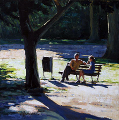 Richard van Mensvoort, Park 2, Olieverf op doek, 30x30 cm, €.690,-