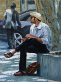 Richard van Mensvoort, Pauze 2, Olieverf op doek, 40x30 cm, €.820,-