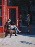 Richard van Mensvoort, Pauze 3, Olieverf op doek, 40x30 cm, €.1150,-