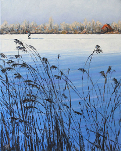 Richard van Mensvoort, Schaatser, Olieverf op doek, 50x40 cm, €.975,-