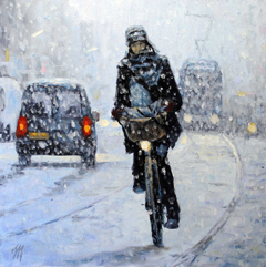 Richard van Mensvoort, Winter 4, Olieverf op doek, 50x50 cm, €.1050,-
