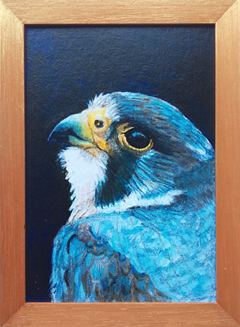 Liebet Milort, Slechterik, 195 euro, Acryl en krijtl in vintage lijstje, 13x17 cm