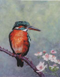 Liesbet Milort, IJsvogel, Gemengde technieken op paneel, 30x24x5,5 cm, €.450,-