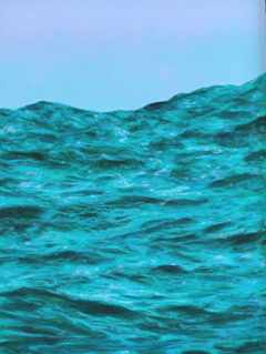 Rada Ovcharova, Water 4, 325 euro, Oil/Mixed media on canvas in a natural wood frame, 18x24 cm