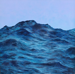 Rada Ovcharova, Water 5, 425 euro, Oil/Mixed media on canvas in a natural wood frame, 30x30 cm