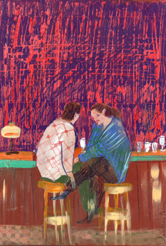 Lourdes Ral,Just you and me, before winter, 280 euro, Acrylic on wood no frame, 40x27 cm