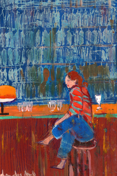 Lourdes Ral, Blues, 220 euro, Acrylic on wood without frame, 20x30 cm