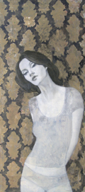 Kai Savelsberg, Unmittelbar, Gemengde technieken op doek, 180x80 cm, €.3100,-