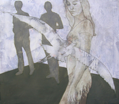 Kai Savelsberg, Freiheitsgrenzvermessung, Gemengde technieken op doek, 90x100 cm, €.2400,-