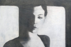 Kai Savelsberg, Fremde Fenster, Gemengde technieken op doek,60x90 cm, €.1850,-