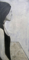 Kai Savelsberg, Horizonte, Gemengde technieken op doek, 80x40 cm, €.1400,-