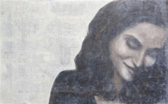Kai Savelsberg, Und doch bin ich hier, Gemengde technieken op doek, 50x80 cm, €.1550,-