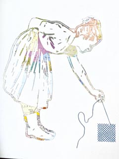 Renee Toonen, No Title 1, 200 euro, Gemengde techniek met landkaart in lijst, 30x20 cm