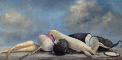 Annemarie Verschoor, Winterknollen, Olieverf op doek, 30x60 cm, €.400,-