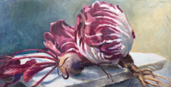 Annemarie Verschoor, Radichio biet, 250 euro, Olieverf op paneel zonder lijst, 17x34 cm