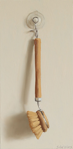 Serge de Vries, Afwasborstel 2, 450 euro, Olieverf op paneel zonder lijst, 23,5x12 cm