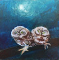 Barbara Wichers Hoeth, 2 uiltjes, Olieverf op paneel, 30x30 cm, €.400,-