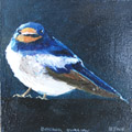 Barbara Wichers Hoeth, Boeren Zwaluw, Olieverf op hout, 12x12 cm, €.100,-