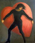 J.T. Winik, Heavy Heart, Olieverf op doek, 26,5x22 cm, €.590,-