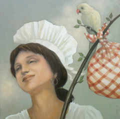 J.T. Winik, Vagabond chef, Olieverf op doek, 60x60 cm, €.2110,-