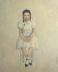 JoAnna Winik, Seated Girl 2, Olie op doek, 50x39,5 cm, €.1200,-