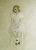 JoAnna Winik, Sitting Girl 1, Olie op doek, 50x39,5 cm, €.1200,-