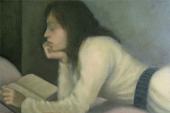 JoAnna Winik, Woman Reading, Olie op doek, 40x60 cm, €.1200,-