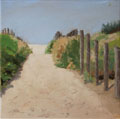 Gineke Zikken, Strandopgang, Olieverf op doek, 30x30 cm, €.600,-