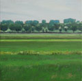 Gineke Zikken, Talking about green, Olieverf op doek, 40x40 cm, €.950,-