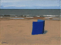 Gineke Zikken, Blauwe Windschermpje, Olieverf op doek, 18x24 cm, €.500,-