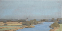 Gineke Zikken, Bij Landsmeer, Olieverf op doek, 20x40 cm, €.680,-