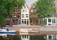 Gineke Zikken, Gelderse Kade, Olieverf op doek, 70x100 cm, €.2500,-