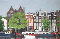 Gineke Zikken, Amstel, Olieverf op doek, 60x90 cm, €.2150,-