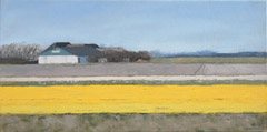 Gineke Zikken, Narcissen op Texel, Olieverf op doek, 30x60 cm, €.900,-