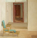 Gineke Zikken, At the Pool, olieverf op doek, 40x40 cm, €.950,-