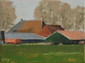 Gineke Zikken, Boerderij, olieverf op doek, 18x24 cm, €.500,-