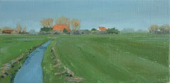 Gineke Zikken, Lente in Noord Holland, Olieverf op doek, 20x40 cm, €.750,-