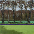 Gineke Zikken, Bomenrij, Olieverf op doek, 20x20 cm, €.550,-