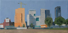 Gineke Zikken, Zuidas, Olieverf op doek, 20x40 cm, €.750,-